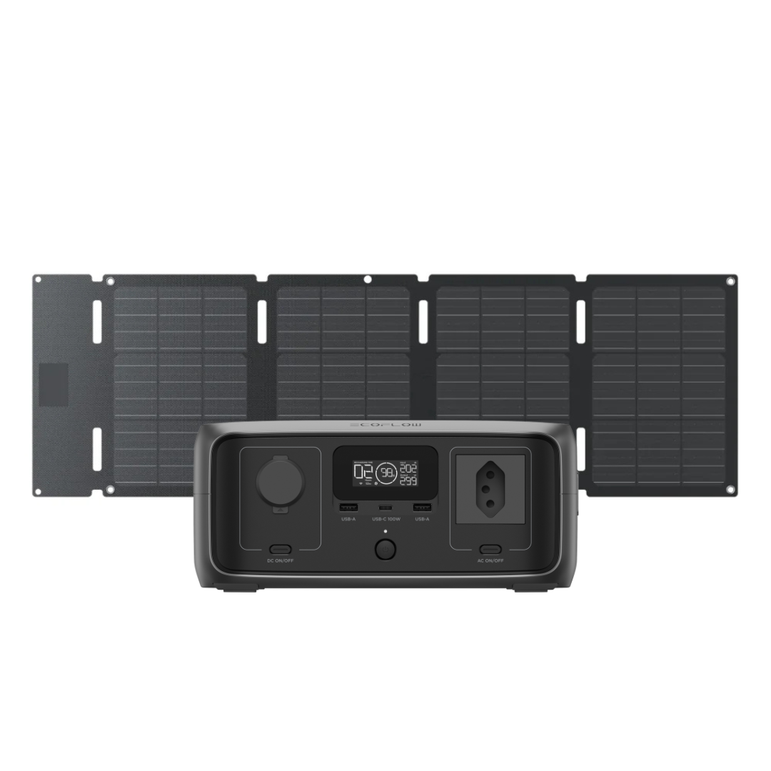 Kit Solar EcoFlow RIVER 3 + Painel Solar de 45W