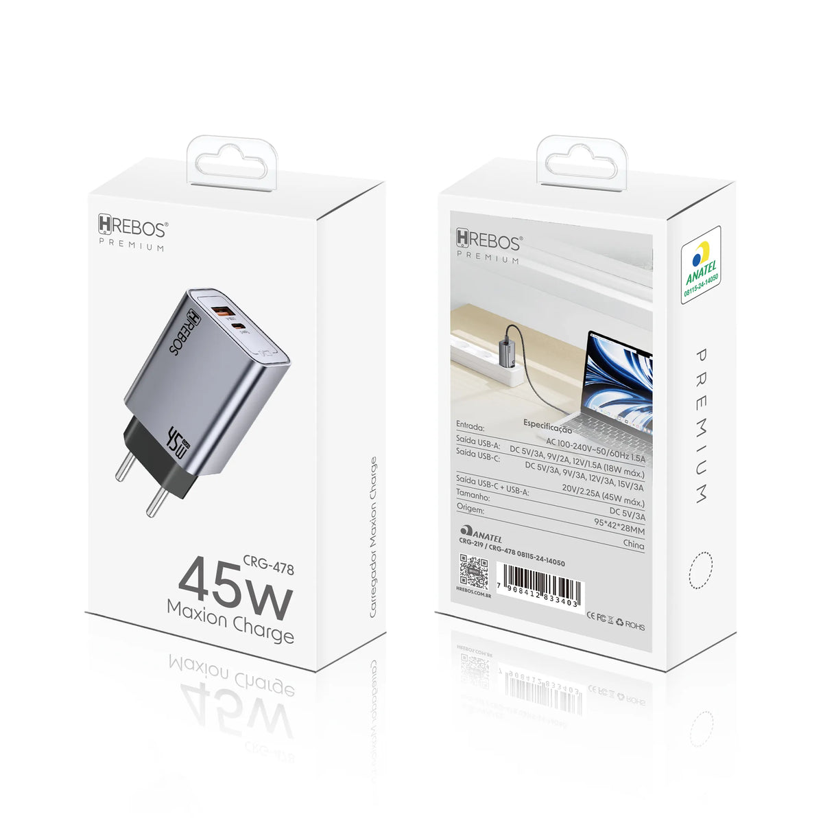 Carregador USB-C Maxion Charge 45W HREBOS